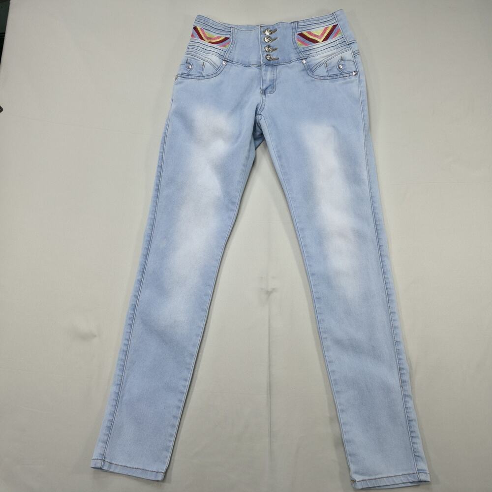 Kalowa Womens High Rise Skinny Jeans Size 7 Stretch Denim Y2K Fashion Streetwear